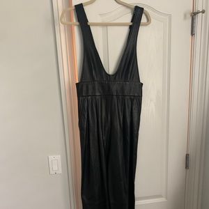 Tibi black leather jumpsuit